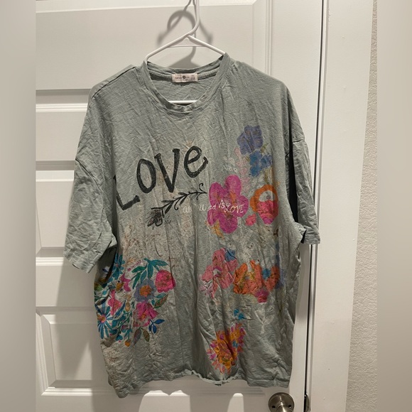 NATURAL LIFE Tops - Natural Life Artsy Relaxed oversized cotton Tee OS